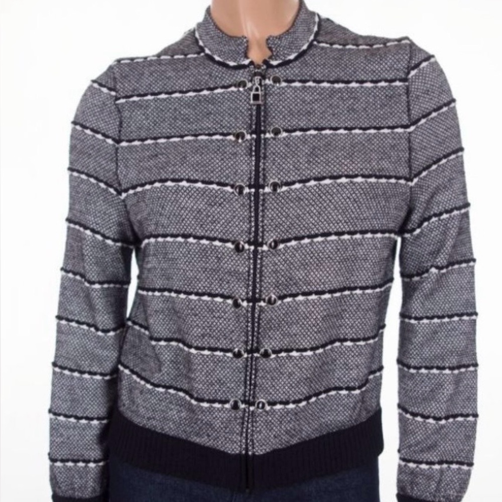 St. John Collection Black and White Textured Jacket